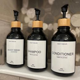 Liquid Soap Dispenser Shampoo And Conditioner Bottle Bathroom Bamboo Pump Shower Body Wash Lotion Apothecary Container Bottles