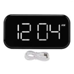 Wall Clocks Digital Alarm Clock No Dazzling Lights Green Display Electronic Black Shell Silent USB Battery Powered For Office