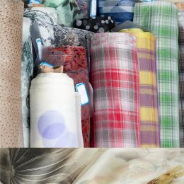 Fabric Many Types: Printed silk organza fabric,houndstooth,plaid,check,flroal,dots,leopard pattern for dress,wedding,craft by the yard