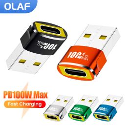 PD100W OTG USB To Type C Adapter USB C Female to USB A Male Converter For PC Samsung Xiaomi Macbook Fast Charging Adaptador OTG