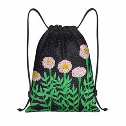 custom Fr Yayoi Kusama Abstract Art Drawstring Bags for Training Yoga Backpacks Women Men Sports Gym Sackpack c5lo#