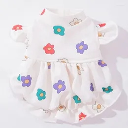 Dog Apparel Summer Flower Dress Cute Flying Sleeve Skirt Puppy Clothing Luxury Cat Wedding Pet Outfits Chihuahua Clothes