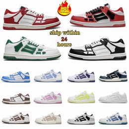 2024 new SKEL TOP HI Sneakers Shoes BANDANA Spring Sneaker Men Women Casual School Designer Shoes Low Leather Bones Applique Upper Footbed Sport Running Shoes