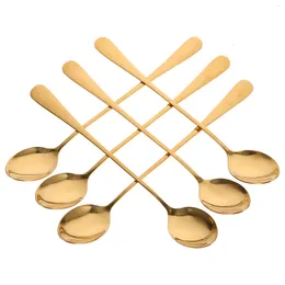 Coffee Scoops 6 Pcs Tea Spoons Stainless Dessert Small Portable Gold For Supplies With Holder Handle Stirring