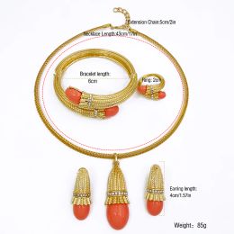 Italian Luxury Red Opal Pendant Jewelry Set For Women Wedding Jewellery Gift Daily Wear Party Women Accessories