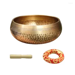 Decorative Figurines Tibetan Singing Bowl With Wood Stick And Cushion Set Meditation Sound Buddhist For Yoga Healing Chakra