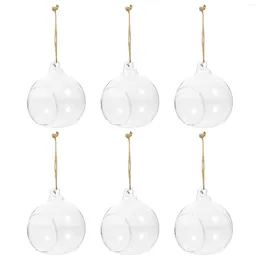 Vases 6 Pcs Glass Ball Hanging Basin Holder Ornaments Wall Planters Holders Hydroponic Container Eco Bottle