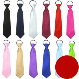 Neck Band Baby's 50 Necktie Rubber Students Christmas 28*7cm Neckcloth Neckwear Solid Colours Tie For Kids Children's Gift Aflvo