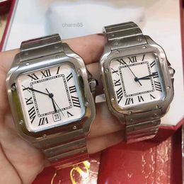Elegant 40mm Square Stainless Steel Mechanical Watch for Men Fashionable Male Wristwatch with Bracelet