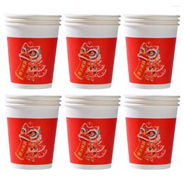 Disposable Cups Straws 50 Pcs Paper Cup Water Christmas Coffee Mugs Drinking Holder Year Drinks Business