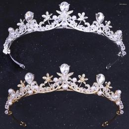 Hair Clips Silver Colour Crystal Pearl Tiaras And Crowns For Brides Headbands Jewellery Veil Accessories
