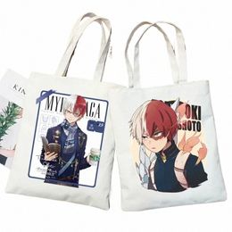 todoroki Shoto Graphic My Hero Academia Anime Handbags Shoulder Bags Casual Shop Girls Handbag Women Elegant Canvas Bag h6P1#