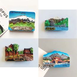 Resin refrigerator stickers China Lijiang ancient city scenery refrigerator stickers magnetic stickers world travel souvenirs