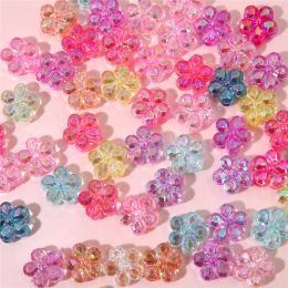 20Pcs Acrylic Fantasy Five petal Flower Beads Scattering DIY Handmade Necklace Earrings Beads Accessories Materials