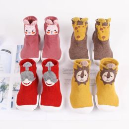 Baby Knitted Floor Socks Shoes with Rubber Soles Infant Anti-slip Indoor Socks Newborn Spring Summer Autumn