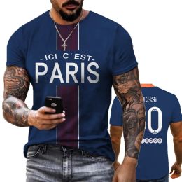 New Men's Paris Eiffel Tower Graphic 3D Printed Short Sleeve Street Apparel Jersey Clothing Oversize Top Vintage T-shirt