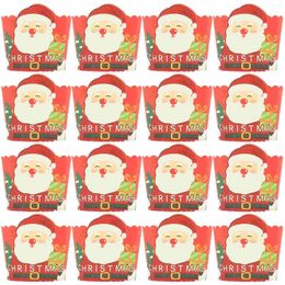 Disposable Cups Straws Christmas Cupcake Box Muffin Cartoon Decoration Baking Paper Colored Liners Xmas For Wrappers Wrapping