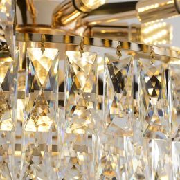 Modern Luxury Crystal Chandelier K9 Led E14 Black Metal for Villa Living Room Bedroom Pendant Lamps Lighting Lusters Luminaires
