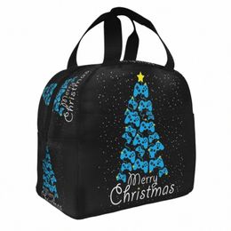 christmas Video Game Ctroller Insulated Lunch Bags Thermal Bag Meal Ctainer Large Tote Lunch Box Bento Pouch School Travel 039S#
