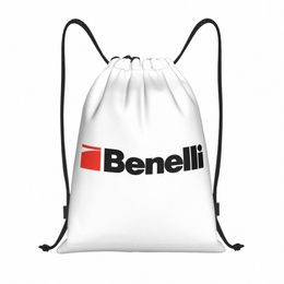 custom Black Benelli Firearm Shooter Drawstring Bags Women Men Lightweight Sports Gym Storage Backpack p07I#