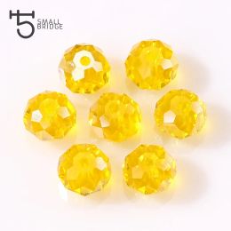 4 6 8mm Rondelle Crystal Beads Flat Round CLear Faceted Glass Beads Loose Spacer Bead for Jewelry Making DIY Bracelet Necklace