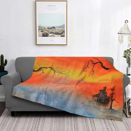 Blankets The Haunted House For Home Sofa Bed Camping Car Plane Travel Portable Blanket W Schn Art By
