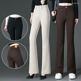 Women's Jeans Spring And Autumn Flare Women 2024 Versatile Slim Elastic Retro Waist Pants Fashion Straight Bell-bottoms Large