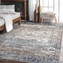 Carpets Washable Rug Ultra Soft Area Non Slip Vintage Carpet Foldable Stain Resistant Rugs For Living Room Traditional Taupe/Stone8'x10'