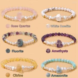 Charm Bracelets High Quality Natural Stone Amethysts Citrine Fluorite Bracelet Irregular Pearl Raw Charms Beads For Women Men