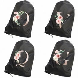 portable Sport Bag Thicken Drawstring Backpack Gold Letter Print Drawstring Shoes Swimming Camp Bag Clothes Waterproof Backpacks p1IO#