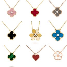 Top Brand Clover Necklace Fashion Charm Single Flower Necklace Luxury 925 sterling silver Diamond Agate 18k Gold Designer Necklace for Women Jewelry gift