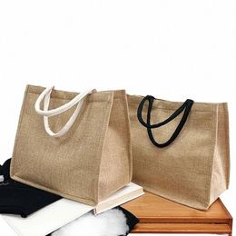 vintage Women Shop Bags Linen Tote Shopper Purses Large Summer Beach Handbags Portable Eco High Capacity Top Handle 803c#
