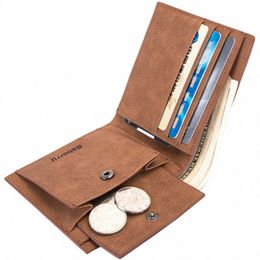 leather 2020 Vintage Men Wallets Slim Short Mens Wallet RFID Busin Male Purse Coin Purse Card Holder Mey Bag Men Clutch Bag 61vF#