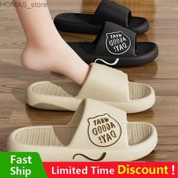 home shoes Unisex Home Summer Women Mens Slippers Thick Platform Beach Flat Slides Soft Bath Cartoon Sandals Massage Couple Ladies Shoes Y240401