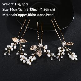 Pearl Flower Hair Pins Forks Clips for Women Crystal Hairpins Bridal Wedding Hair Accessories Bride Headpiece Bridesmaid Gift