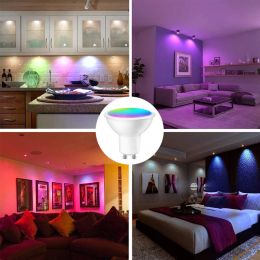 RGB LED Light Bulb 9W GU10 Graffiti WIFI Smart Alexa Google Voice Control Bluetooth Bedroom Lamp Bulbs Adjustable Light