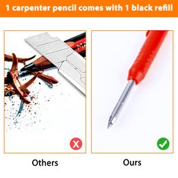 Deep Hole Mechanical Pencil Kit Built-in Sharpener Mechanical Pencil Marking Tool Ergonomic for Woodworking Architect