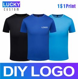 Summer Quick-Drying Round Neck T-shirt Custom Printing Embroidery Company Short-sleeved Shirt And Breathable Clothing 240325