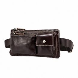 new Quality Leather men Casual Fi Travel Waist Belt Bag Chest Pack Sling Bag Design Phe Cigarette Case Pouch Male 811-29c o6xu#