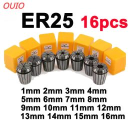 OUIO ER11 ER16 ER20 ER25 Collet Chuck Set 1-16mm Spring Collet For CNC Machining Centre Engraving Machine Lathe Tool Collect