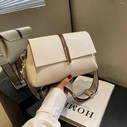 Shoulder Bags Korean One Bag Women's Summer 2024 Versatile Wide Strap Crossbody Temperament Elegant Handbags