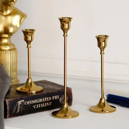 Candle Holders European Style Candlestick Gold Wedding Party Vintage Metal Home Decor Christmas