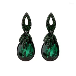 Stud Earrings For Creative Bohemia Dark Green Water Drops Jewelry Daily