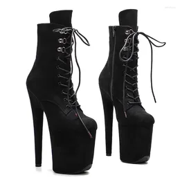 Dance Shoes Leecabe 20CM/8inch Pole Dancing High Heel Platform Boots With Suede Materials Cover Heels Boot