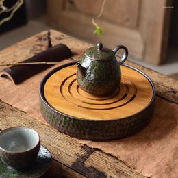 Tea Trays LUWU Natural Bamboo And Ceramic Table Handmade Serving Accessories