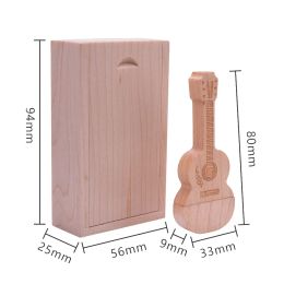 20pcs/lot wooden Guitar usb flash drive free logo music gifts pendrive 4GB 8GB 16GB 32GB cle usb 64GB 128GB usb Disc usb stick