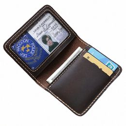 retro Crazy Horse Leather Cards Cases Mens Cowhide Credit Card Holder Wallet Handmade Ultra-thin Slim Drivers Licence ID Cover f6mJ#