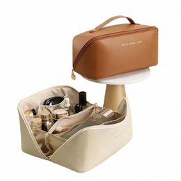 large-capacity Travel Cosmetic Bag Portable PU Makeup Pouch Women Waterproof Bathroom Wbag Multifunctial Toiletry Kit R6iU#