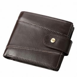 humerpaul Genuine Leather RFID Vintage Wallet Men with Coin Pocket First Layer Leather Clutch Bag Trifold Card Holders Handbag J7UH#