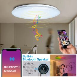 Modern Wifi Smart LED Ceiling Lights With Bluetooth Speaker Compatible With Alexa Google Home For Kid Girl Bedroom Living Room